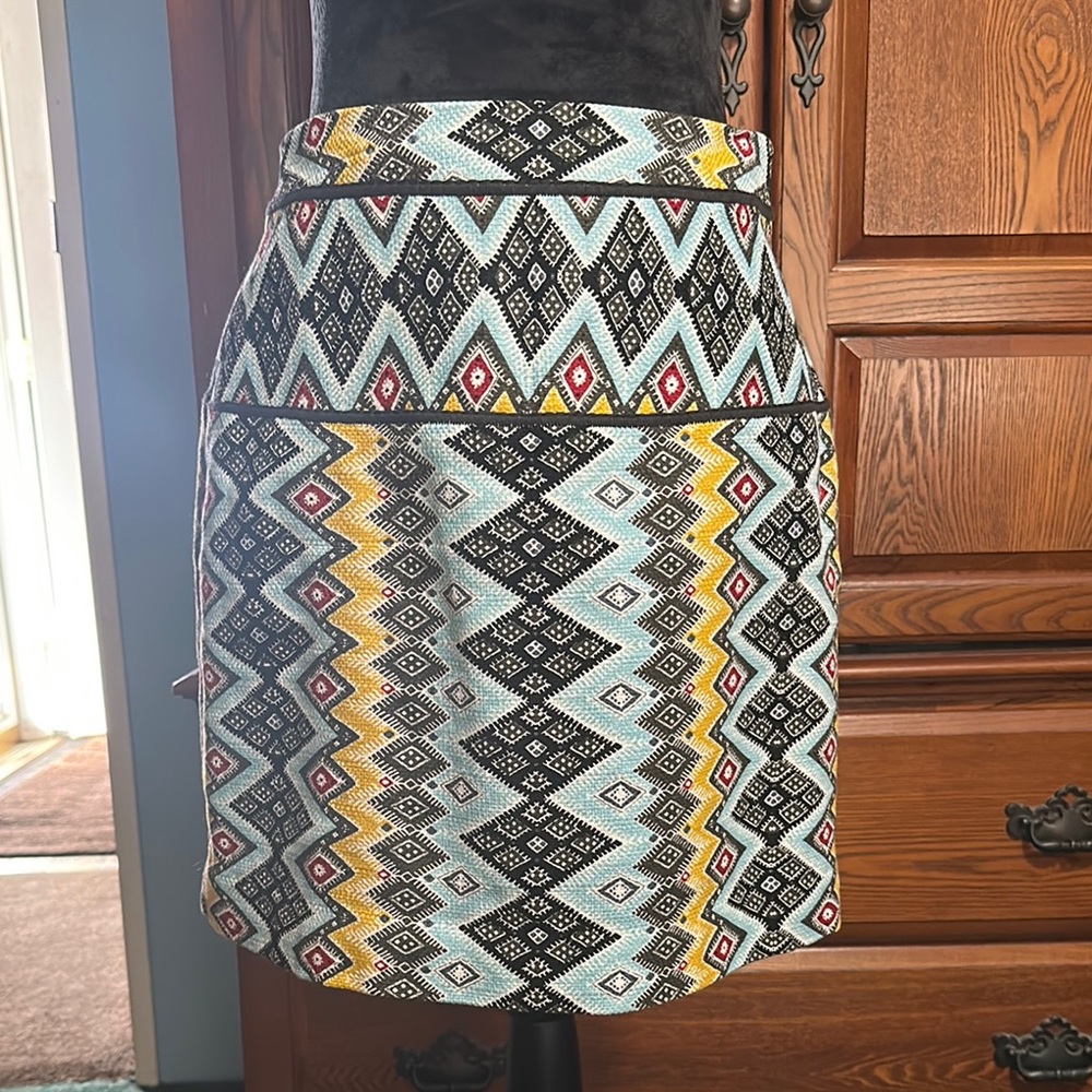 Geometric aztec Patterned mini Skirt - Multicolor